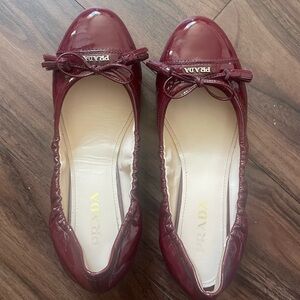 Prada Women's Red Tassel Flats